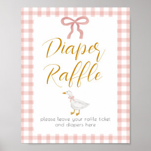 Poster Sorteio de Fraldas Xadrez Rosa Silly Goose