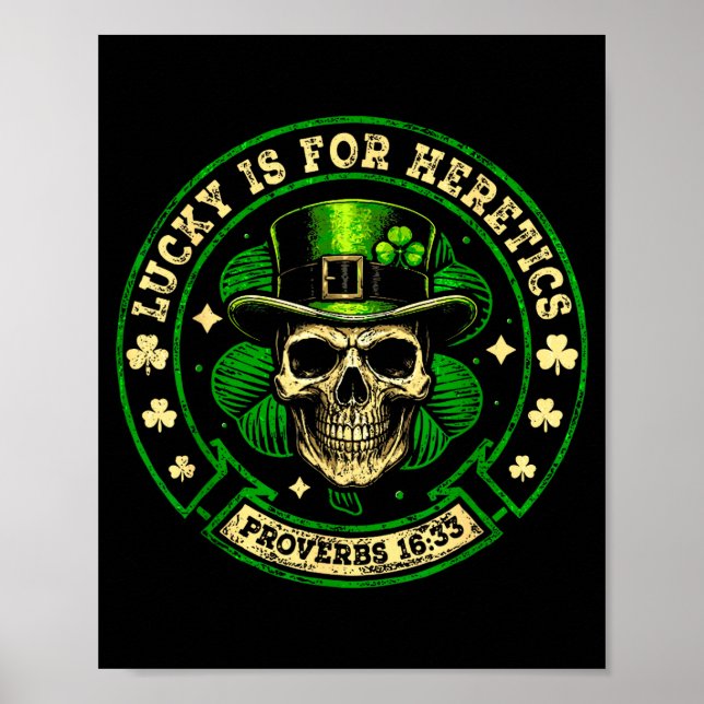 Poster Sortudo é para hereges provérbios 16_33 dia de São (Frente)