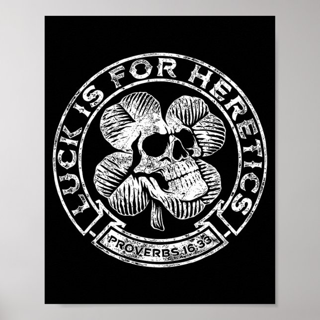 Poster Sortudo é para hereges provérbios 16_33 st patrick (Frente)
