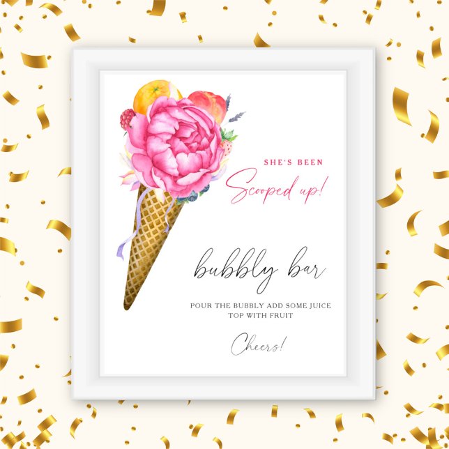 Poster Sorvete aquarela - bar bubbly (Criador carregado)