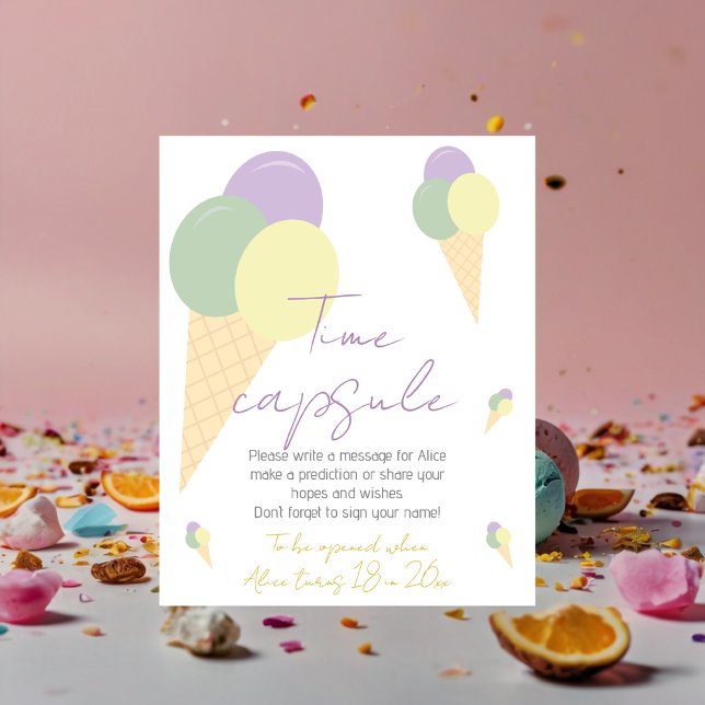 Poster Sorvete Cone Scoop Time Capule (Criador carregado)