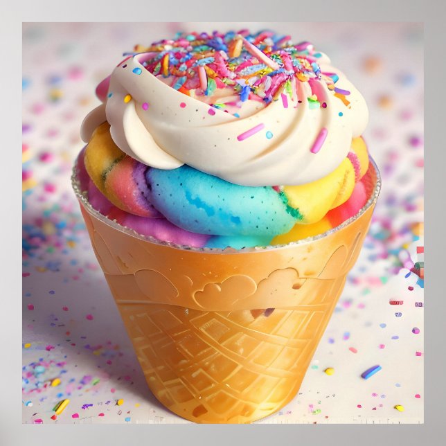 Poster Sorvete Cone Sprinkles (Frente)
