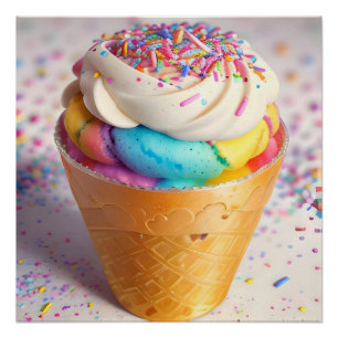Pôster Sorvete Cone Sprinkles