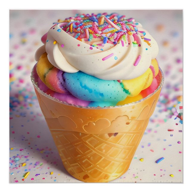 Pôster Sorvete Cone Sprinkles (Frente)