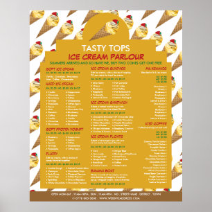 Poster Sorvete Cones, Menu Parlor do Sorvete