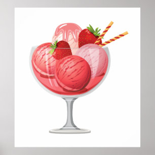 Poster Sorvete da morango