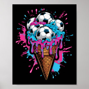 Poster Sorvete de Arte em Aquarela Esporte Futebol Infant