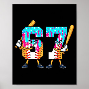 Poster Sorvete de Beisebol 67 Seis Sete Jogador Legal 6 7