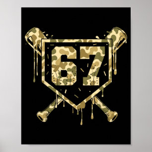 Poster Sorvete de Beisebol Camuflagem Gotejante Número 67