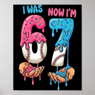 Poster Sorvete De Beisebol Eu Tinha 6 Anos Agora Tenho 7 