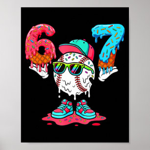 Poster Sorvete de Beisebol Gotejante Número 67 Jogador 67