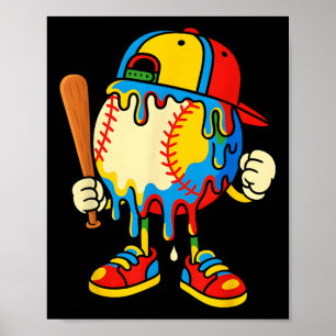 Poster Sorvete de beisebol pingando Juventude De volta às