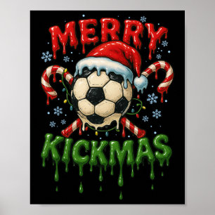 Poster Sorvete de Cana de Natal Merry Kickmas Futebol