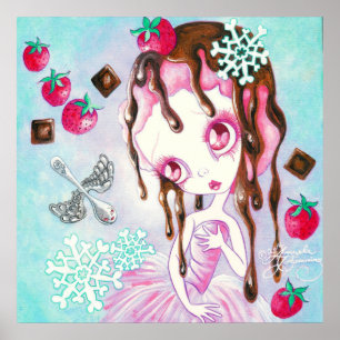 Poster Sorvete de Chocolate de Morango Faerie