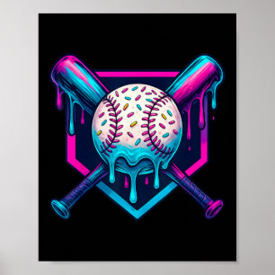 Poster Sorvete de Cores Vibrantes Vende Gráfico de Goteja