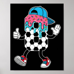 Poster Sorvete de Futebol 8 Anos de Idade Gotejamento Juv