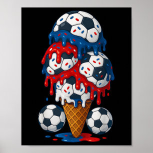 Poster Sorvete De Futebol Em 4º De Julho Meninos