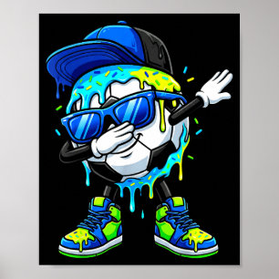 Poster Sorvete De Futebol Gotejamento Espalhando Purpurin