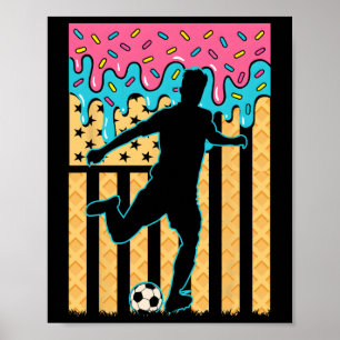 Poster Sorvete de futebol gotejamento meninos jogadores j