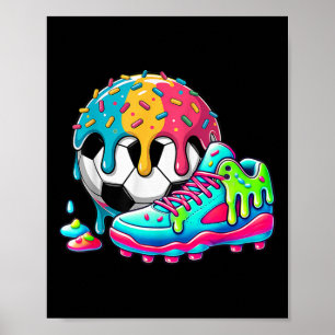 Poster Sorvete de futebol pingando para meninos meninas c