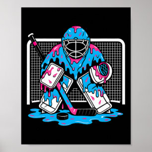 Poster Sorvete de Goleiro de Hóquei Gotejamento Meninos H