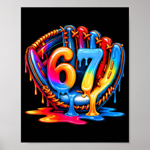 Poster Sorvete de Gotejamento de Beisebol 67 Estilo de Vi