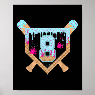 Poster Sorvete de Gotejamento de Beisebol Gotejando 8 Ano