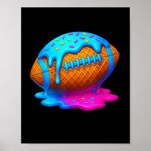 Poster Sorvete de gotejamento de futebol Meninos de cone