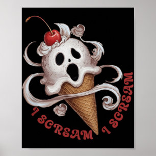 Poster Sorvete de Halloween, Gritar de Comida assustador 
