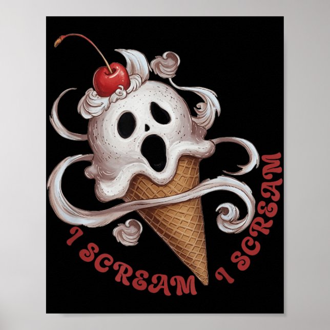 Poster Sorvete de Halloween, Gritar de Comida assustador  (Frente)