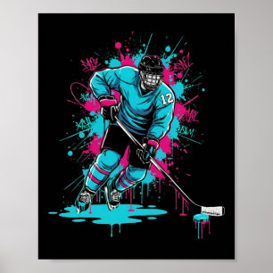 Poster Sorvete de Hockey no Gelo Gotejamento Número 12 12