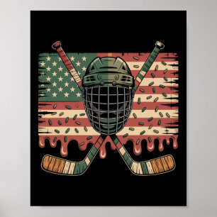 Poster Sorvete De Hóquei Camuflagem Americana Drip