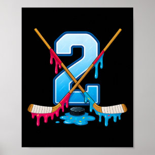 Poster Sorvete de Hóquei de 2 Anos de Idade Pingando Juve