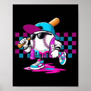 Poster Sorvete derretido vibrações de rua de beisebol