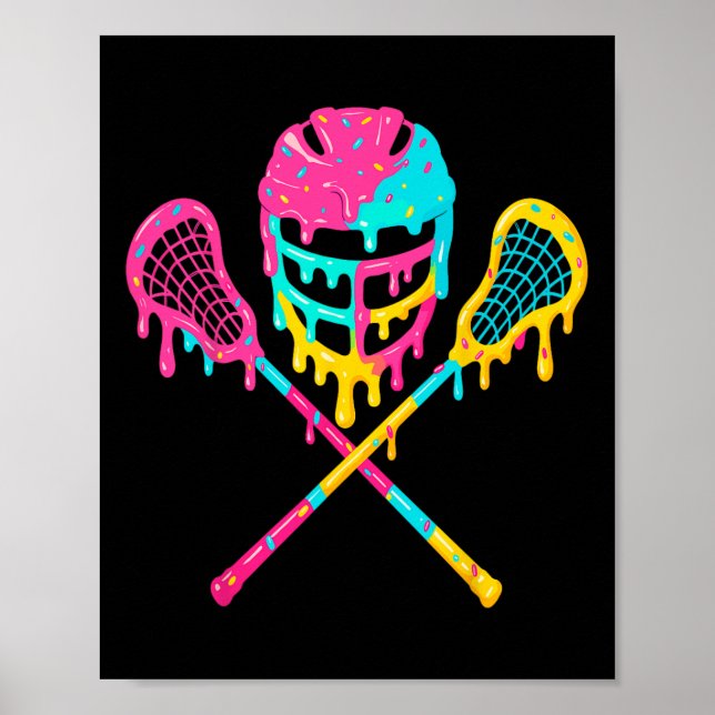 Poster Sorvete do capacete Lacrosse Drip Lax (Frente)