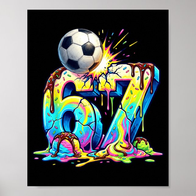 Poster Sorvete Drip Futebol 67 Seis Sete Divertido Geraçã (Frente)