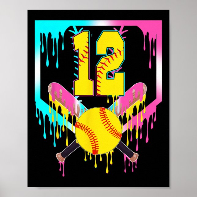 Poster Sorvete Drip Home Plate Softll 12 Anos de Idade (Frente)