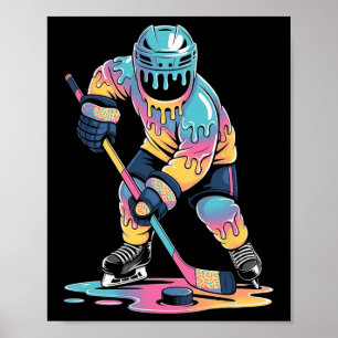 Poster Sorvete Engraçado de Hockey Drip Meninos Jovens Jo