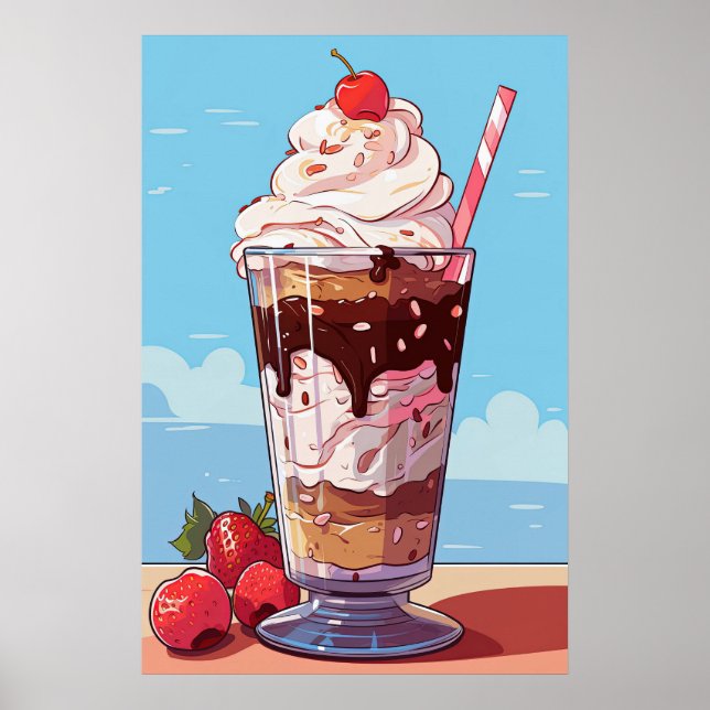 Poster Sorvete Milkshake (Frente)