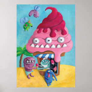 Pôster Sorvete na praia