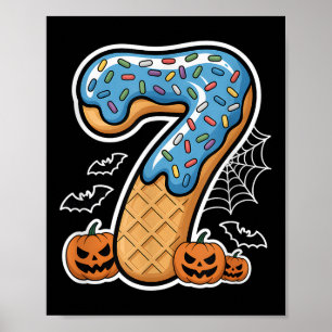Poster Sorvete Número 7 Sete Homens Abóbora de Halloween 