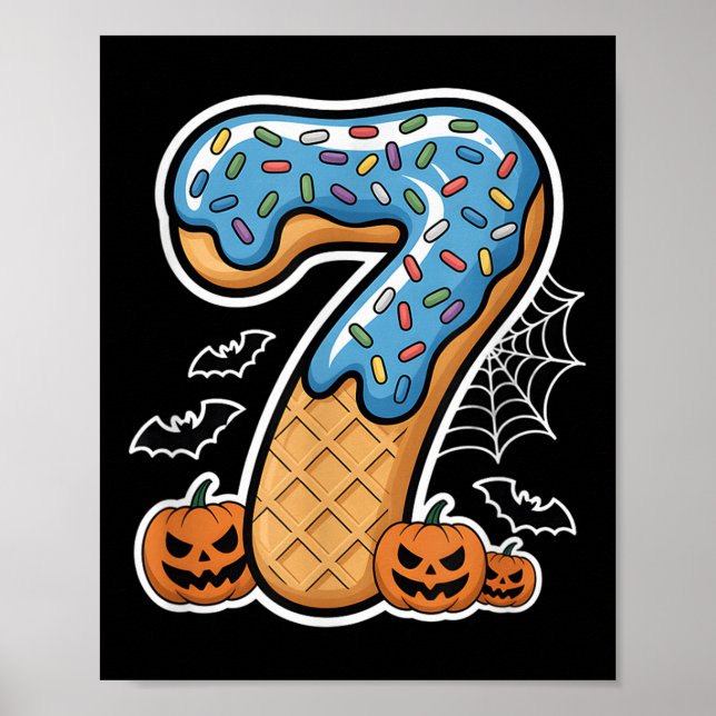 Poster Sorvete Número 7 Sete Homens Abóbora de Halloween  (Frente)