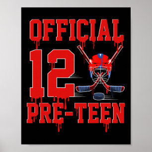 Poster Sorvete Oficial de Aniversário de 12 Anos Pré-adol