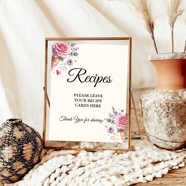 Poster Sorvete Pastel Deixe seus Receitas Chá de Panela (Criador carregado)