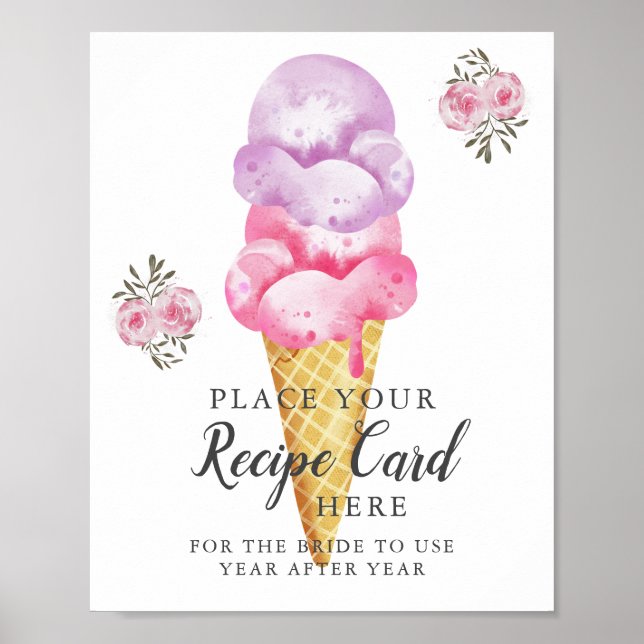 Poster Sorvete Sair da Placa de Receita Aqui Sinal (Frente)