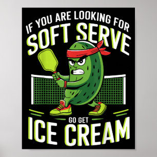 Poster Sorvete soft serve de pickleball para homens mulhe