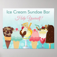 Poster Sorvete Sundae Bar