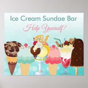 Poster Sorvete Sundae Bar