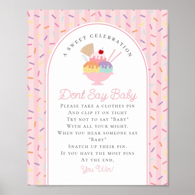 Poster Sorvete Sundae Sprinkled with Baby Dont Say Baby (Frente)