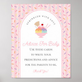 Poster Sorvete Sundae Sprinkled with Love Baby Advice